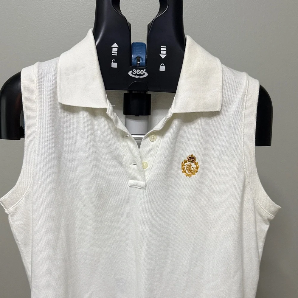 Lauren Ralph Lauren White Sleeveless Polo Tank - Picture 2 of 5